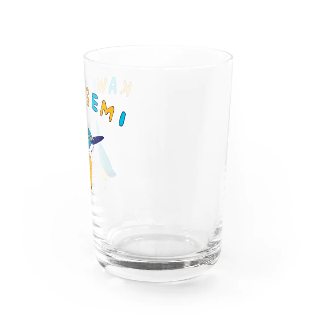 NIKORASU GOの野鳥デザイン「カワセミ」（Tシャツ・パーカー・ETC）） Water Glass :right