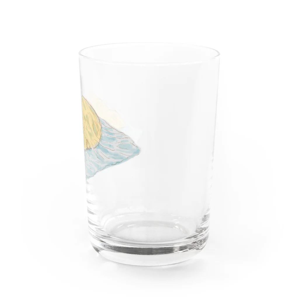 イエネコのビニールの下でごめん寝する茶トラ猫 Water Glass :right