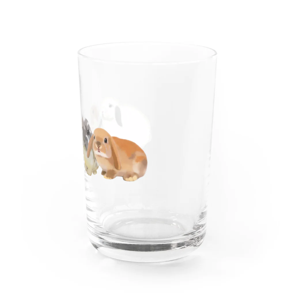 masumi maedaの寄り添う　ウサギ達 Water Glass :right