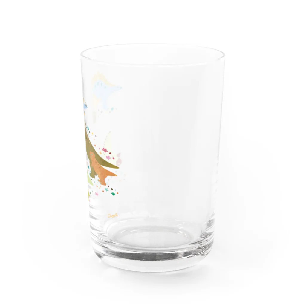 下間文恵イラストレーターの恐竜の親子 Water Glass :right