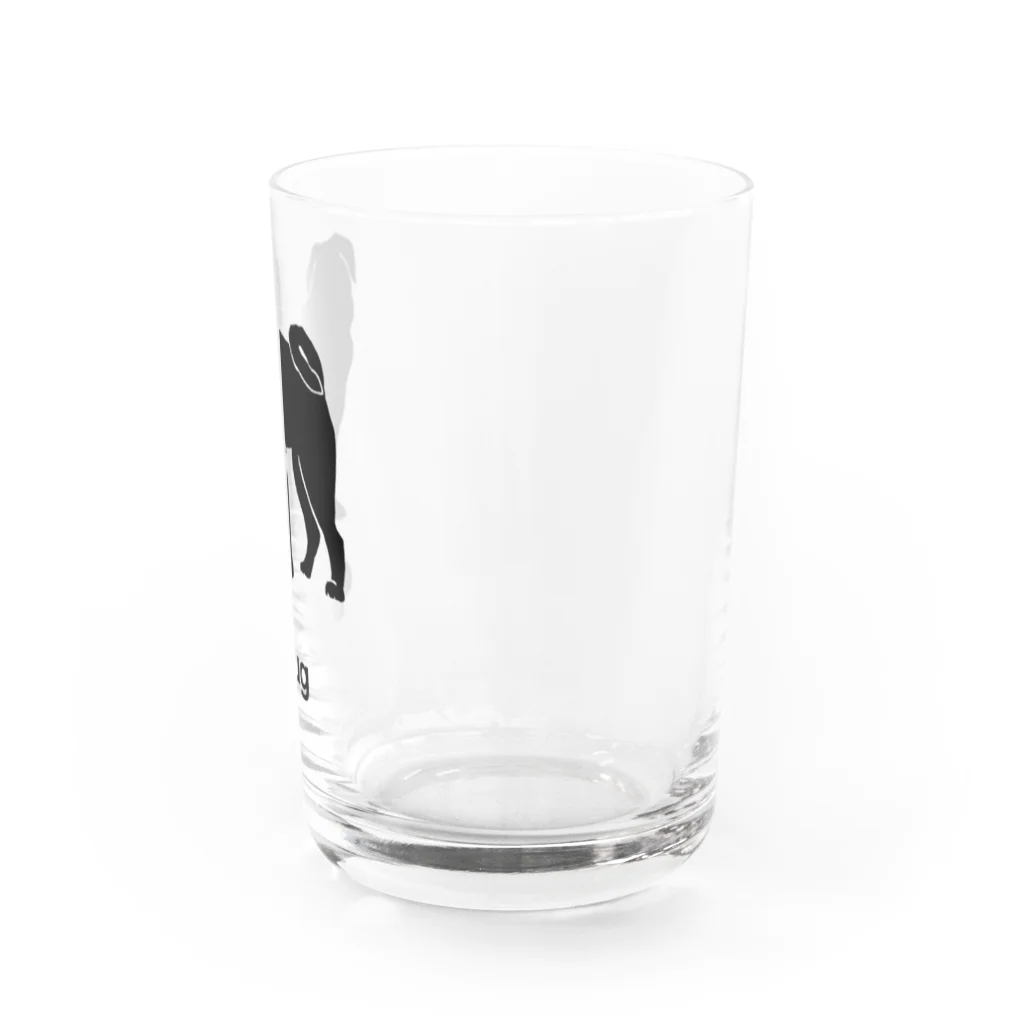 bow and arrow のパグ犬 Water Glass :right