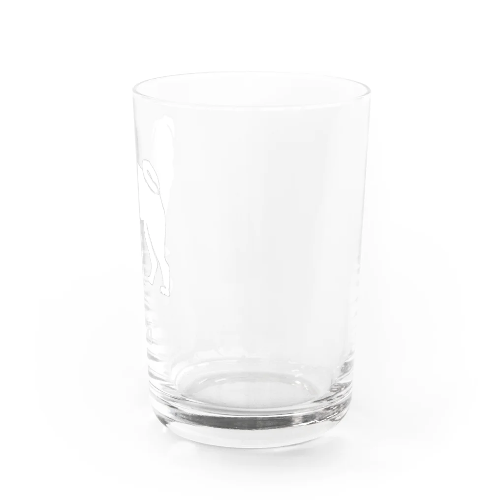 bow and arrow のパグ犬 Water Glass :right