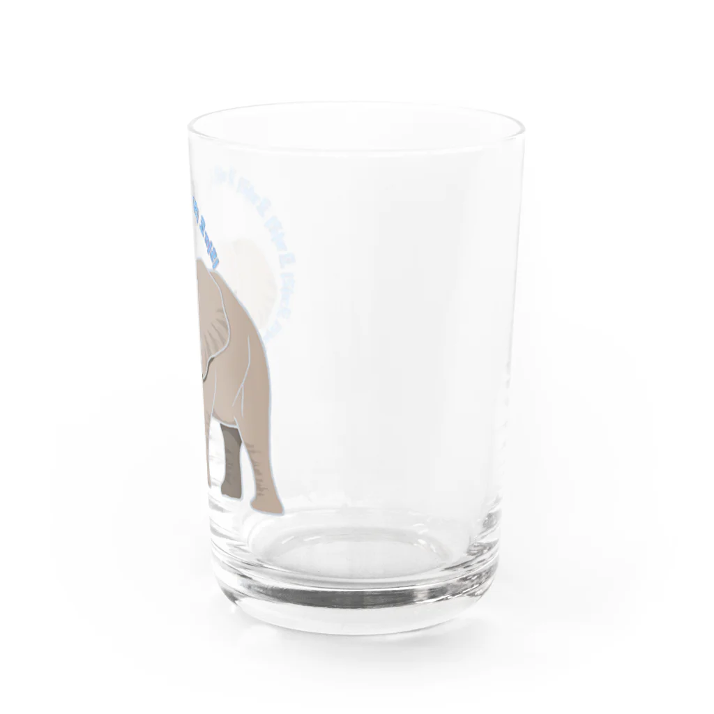 LalaHangeulのアフリカゾウさん　ハングルバージョン Water Glass :right