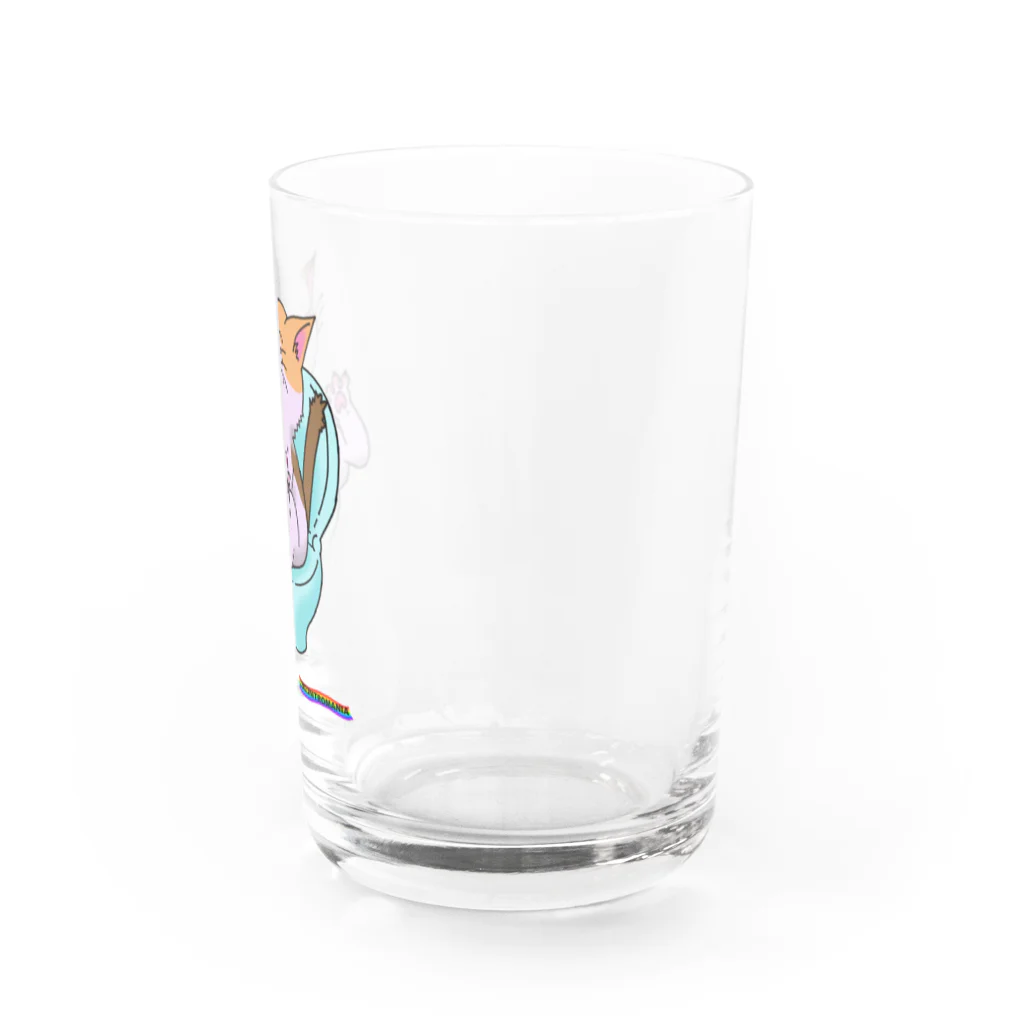 NITROMANIAのふんばりにゃん（三毛猫） Water Glass :right