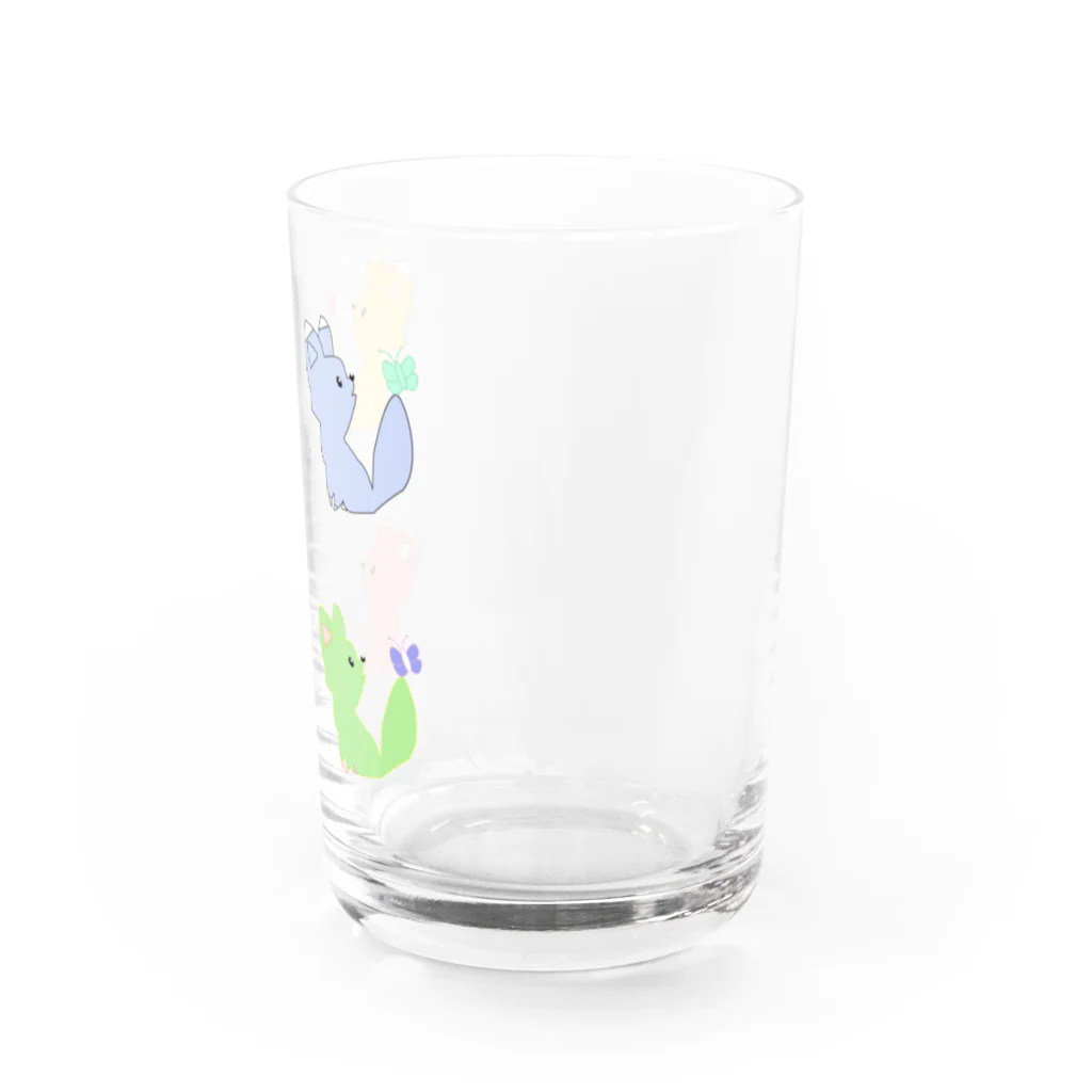 えるのお店の四匹のきつねと蝶々 Water Glass :right