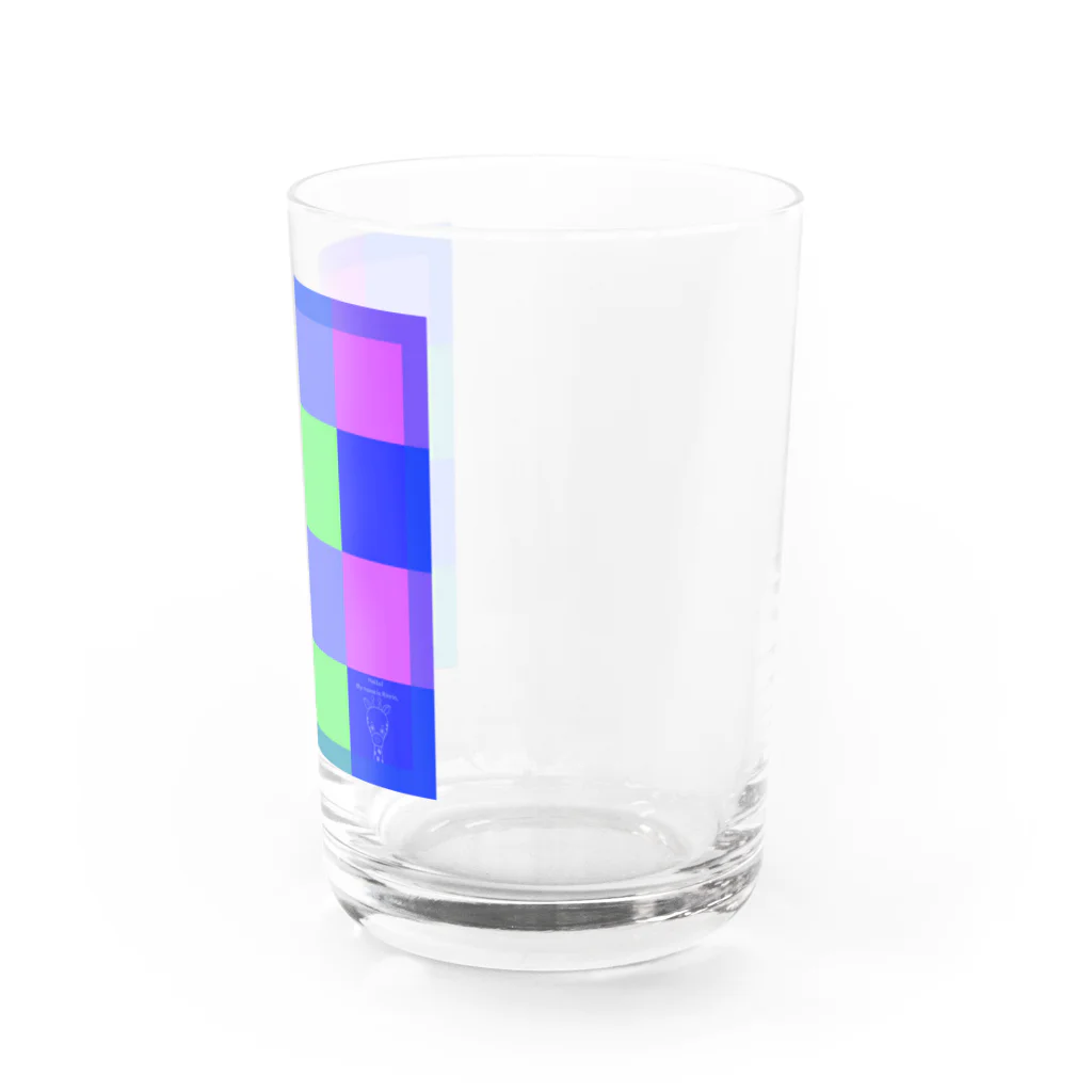 CUTIE　BOXのキリンのりんりん　へんし～ん！！チェック柄 Water Glass :right