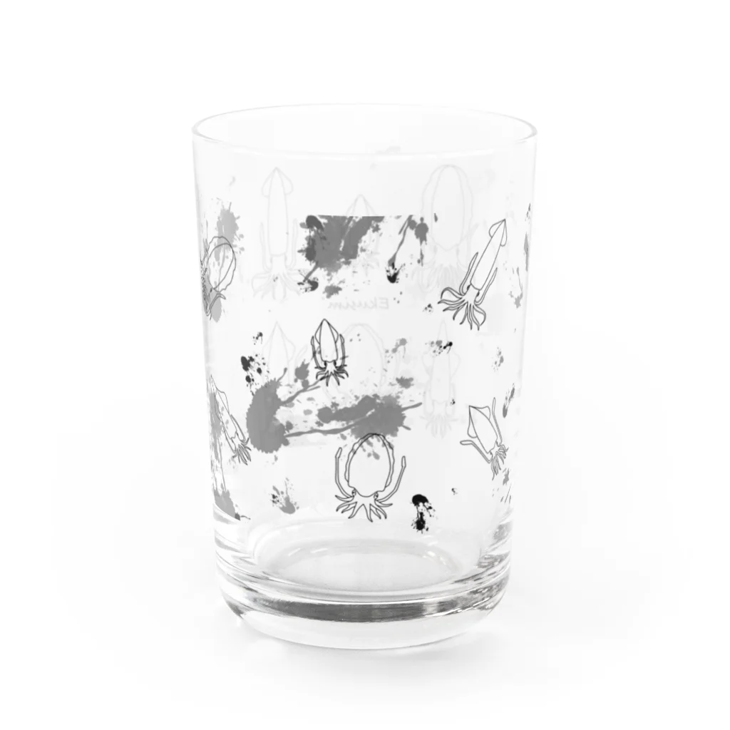 Ekusimのイカ墨まつり(線画黒ロングver.) Water Glass :right