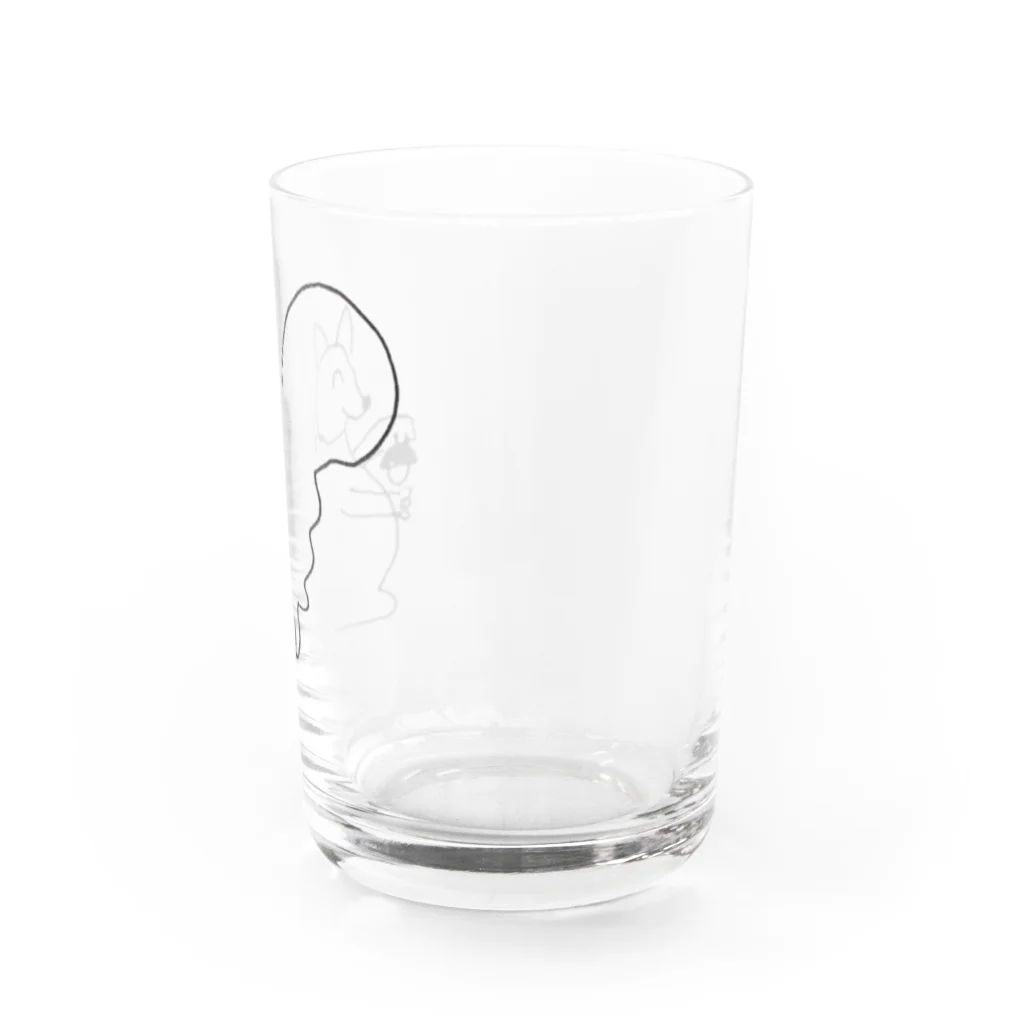 akiの母が描いたリス Water Glass :right