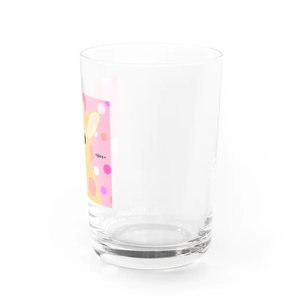 虹色PLUSのキュートな水玉うさぎちゃん Water Glass :right