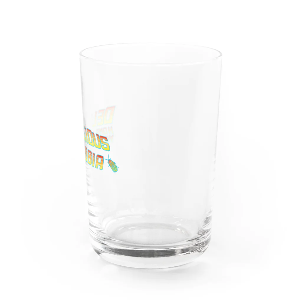 トカゲとカエルの異種混合CREW【デリシャスデュビア】のDelicious_Dubia logo Water Glass :right