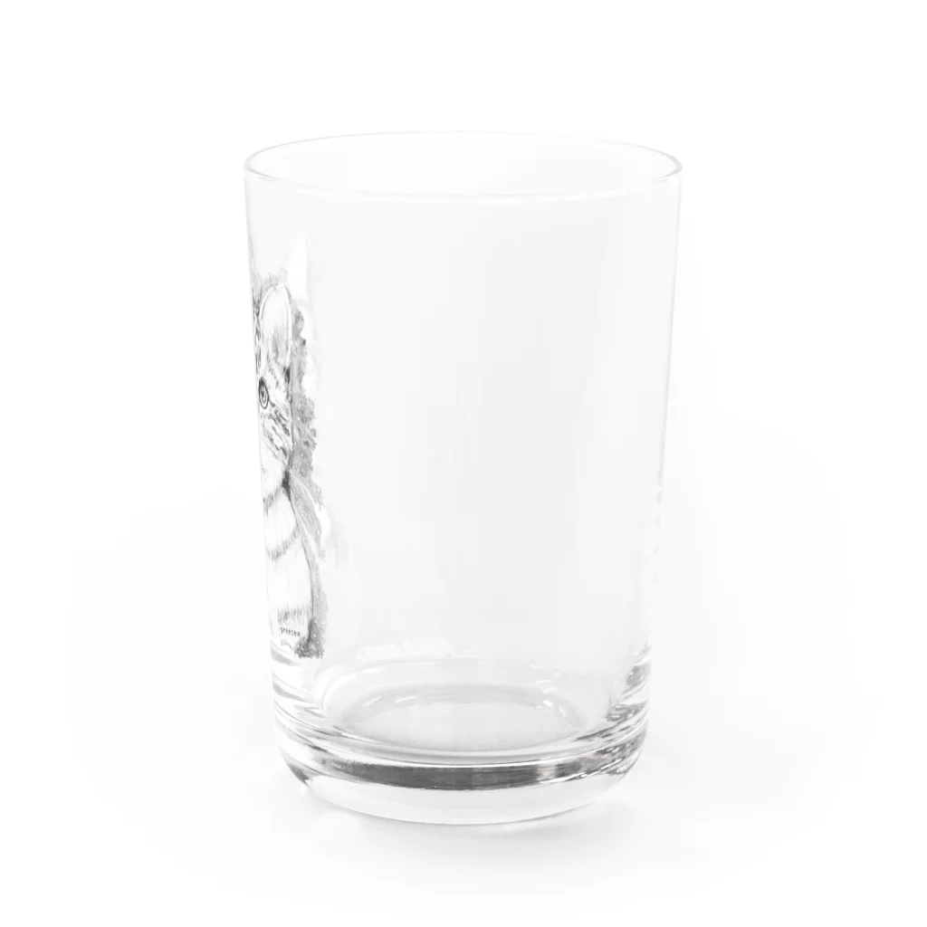 greetenのアート猫　モノクロ　 Water Glass :right