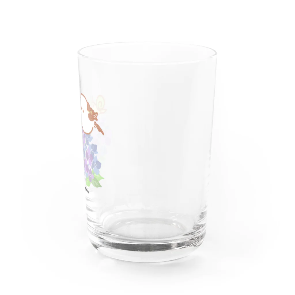 rina_suzuriのもふもふシマエナガと紫陽花　コップ Water Glass :right