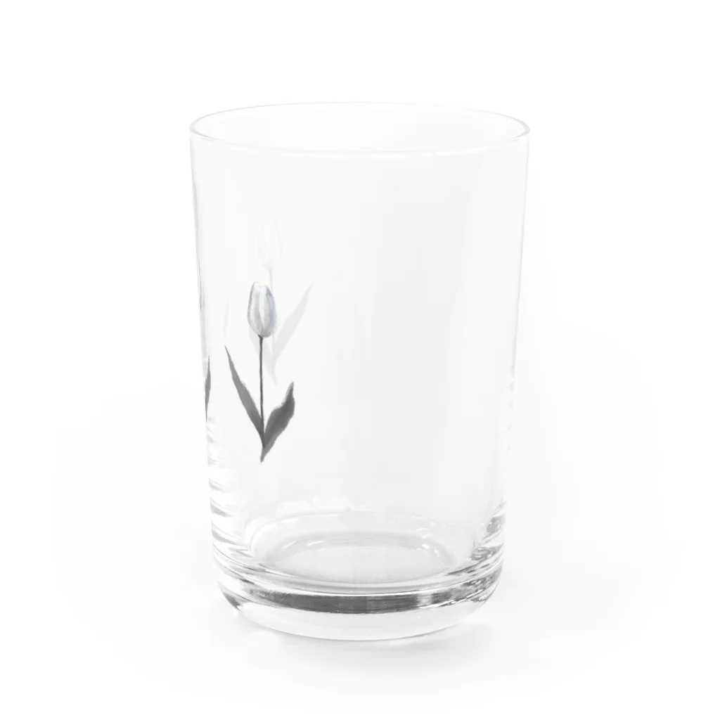 rilybiiのThree TULIP, White gray blue . Water Glass :right