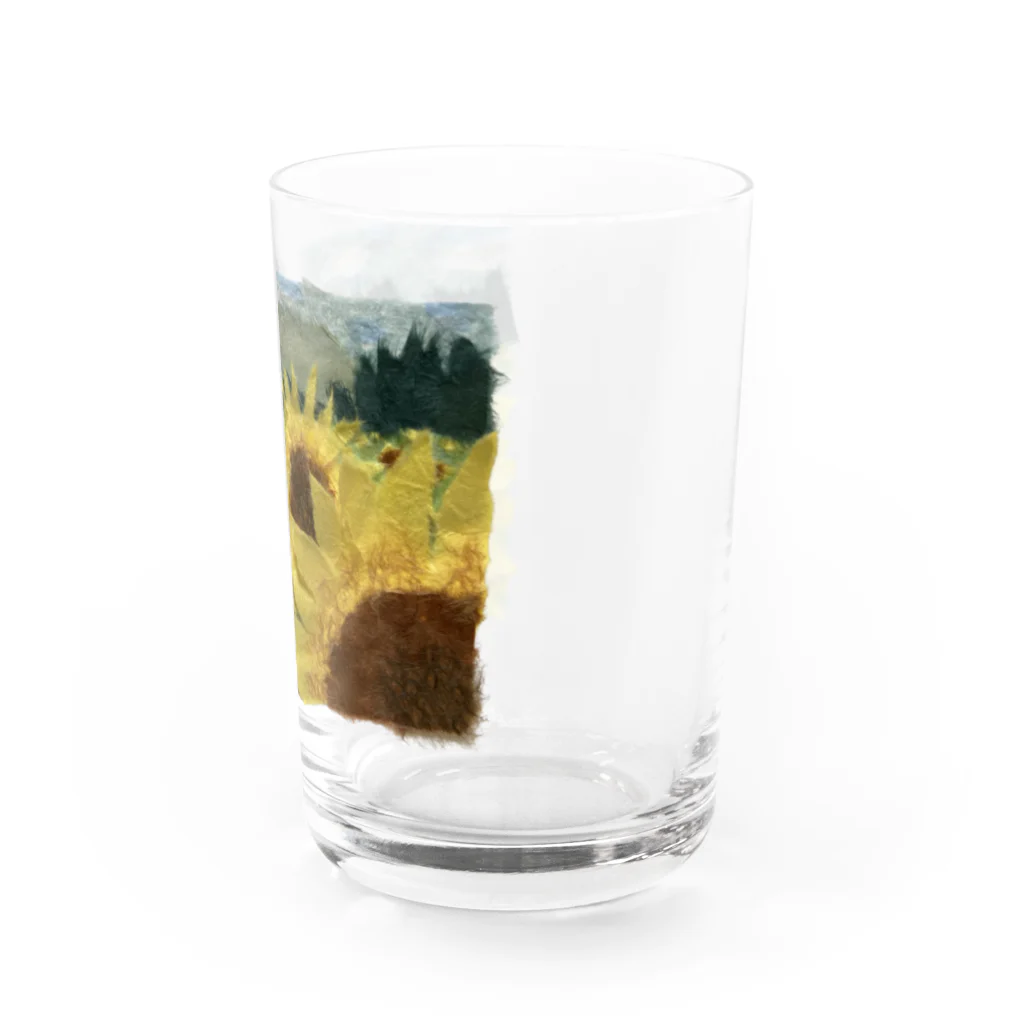 米農家の絵描きのひまわり畑 Water Glass :right