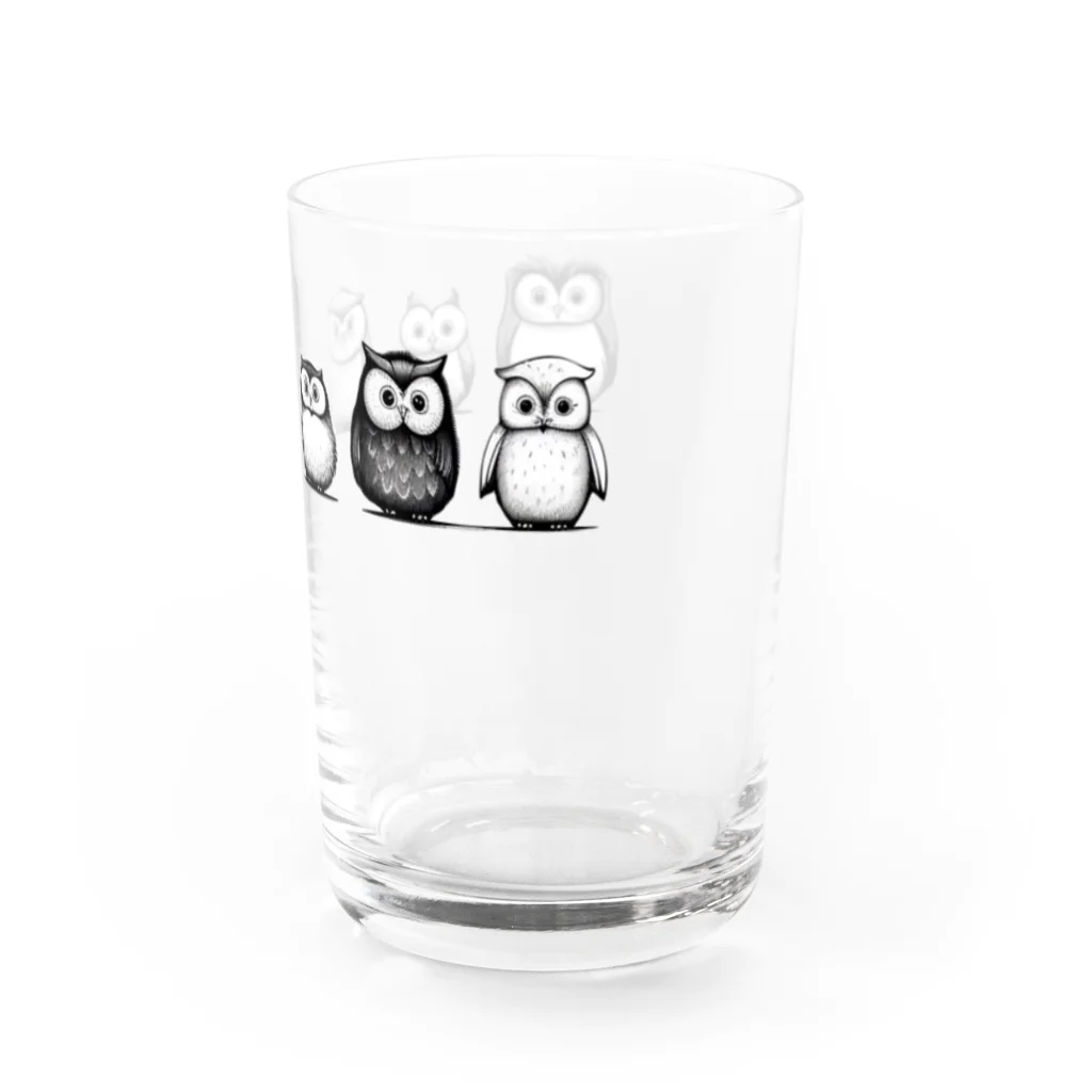 MiMiZukのふくろう家族 Water Glass :right