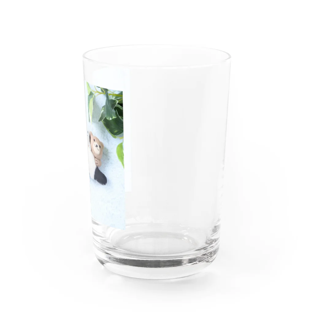 kumamia（くまみあ）のくまの3兄弟（寝そべりパンダ） Water Glass :right