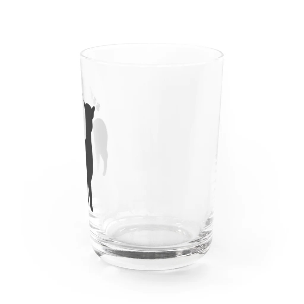 虹色PLUSのアルパカさんシルエット Water Glass :right