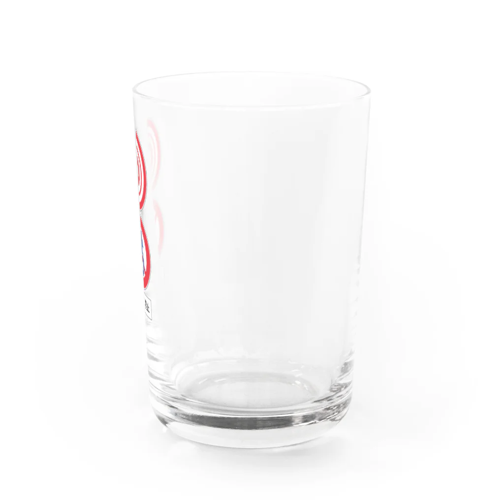 矢道のたんぽぽ －SUZURI店－の追越し禁止 Water Glass :right