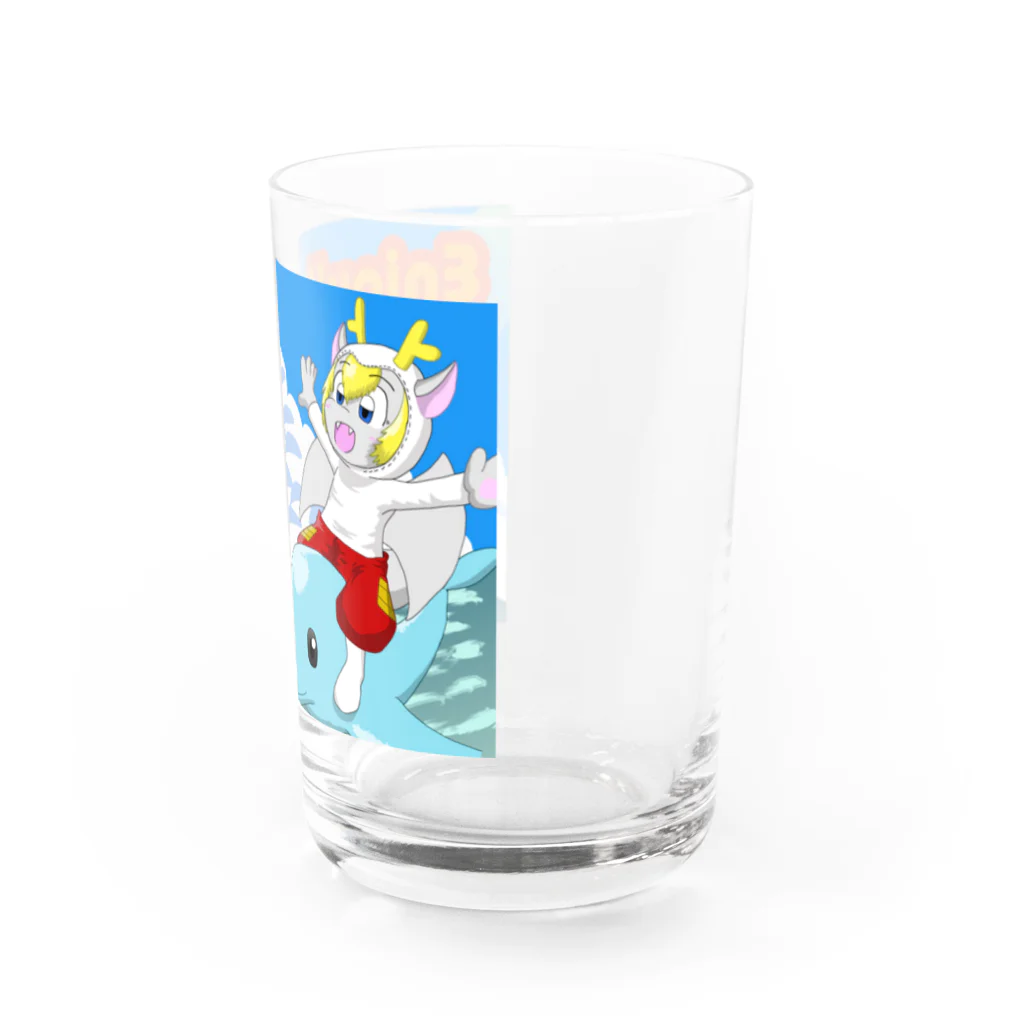 ホワイトドラゴン　タイトくん💙のサマーバケーション Water Glass :right