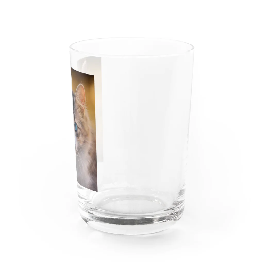 猫アートグッズのAdina Voicu 《Tabby cat with blue eyes》 Water Glass :right