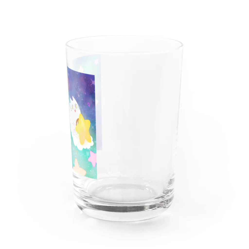 nyamnyamの星空で競走（シャム&モフモフ） Water Glass :right