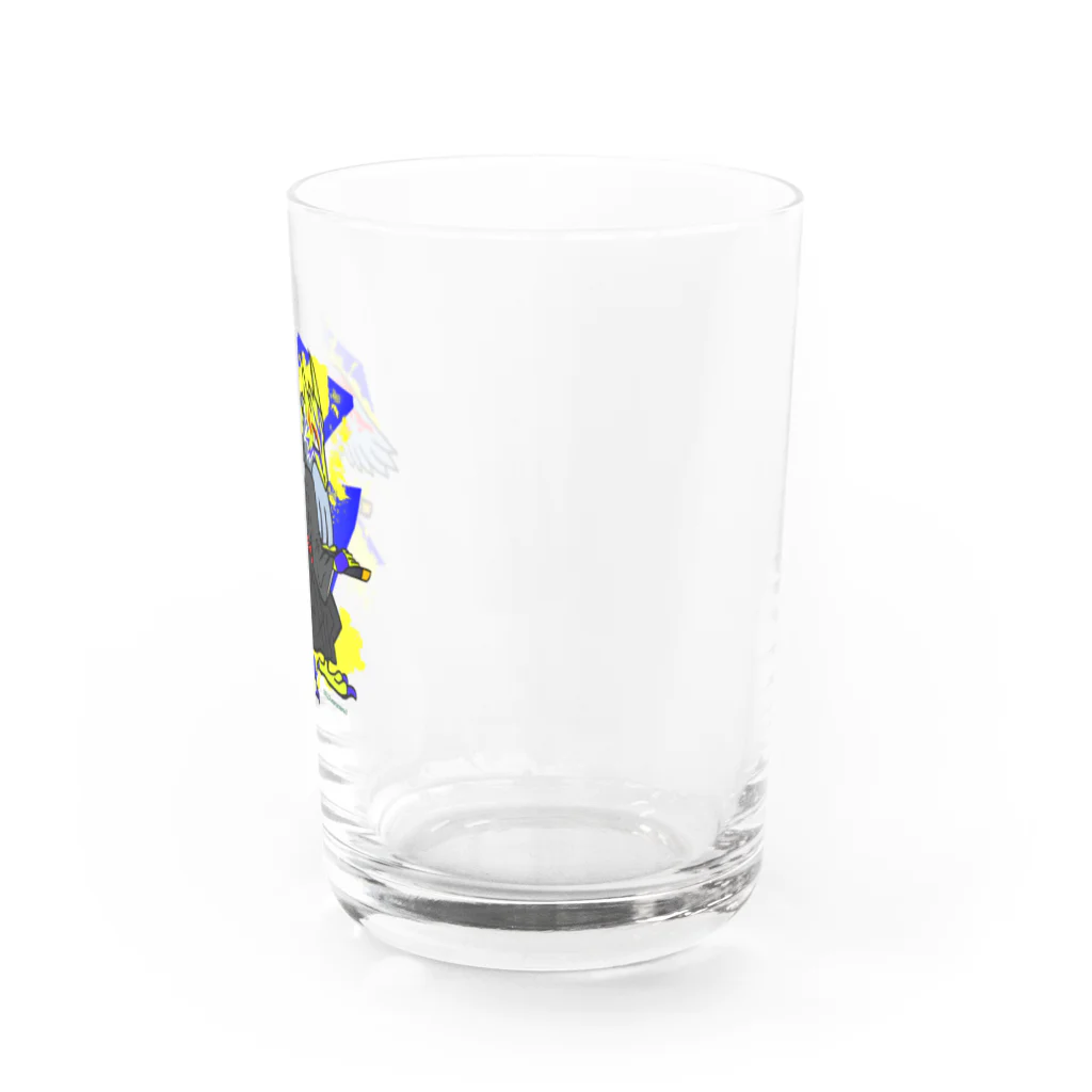 宇寅。の刀と猛禽類イメージのドラゴン Water Glass :right