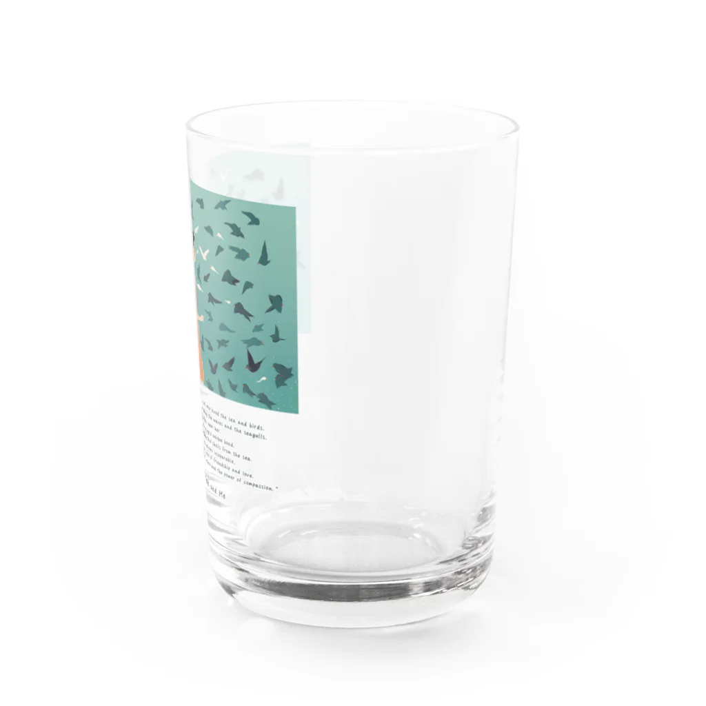 鳥救うSUZURIの『うみ、とり、わたし』【寄付付き商品】 Water Glass :right