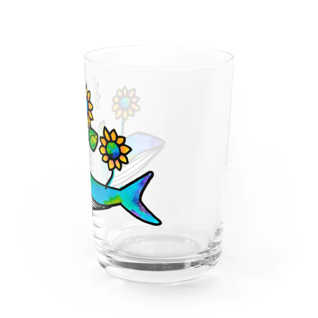 ゆるい感じでこもりたいのくじら(よこ) Water Glass :right