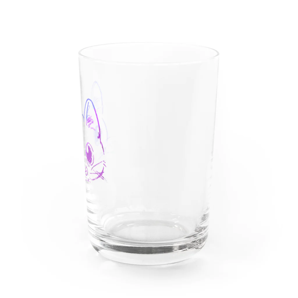 ４つの肉球のとにかく食べて寝るのが好きなネコ Water Glass :right