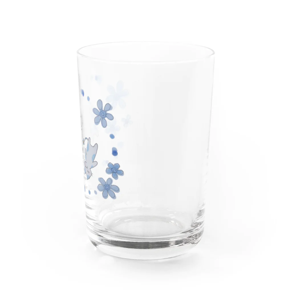 kina☆kinaの青のはなねこさん Water Glass :right