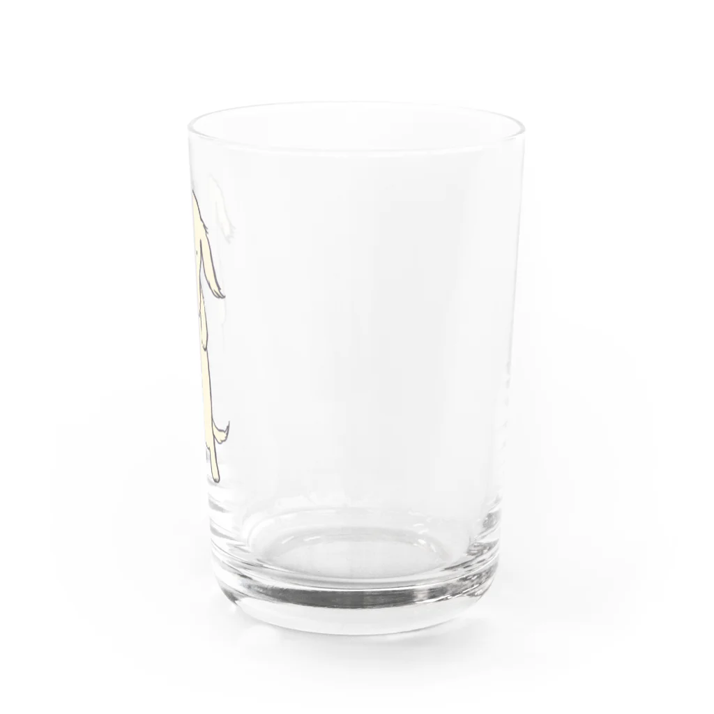 paritoraのミニチュアダックスのハニ君立ち姿カラー Water Glass :right