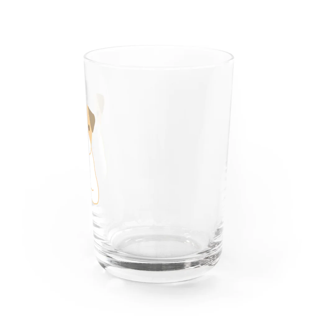 ゆいたっく／犬イラストの香箱(大きめ) Water Glass :right