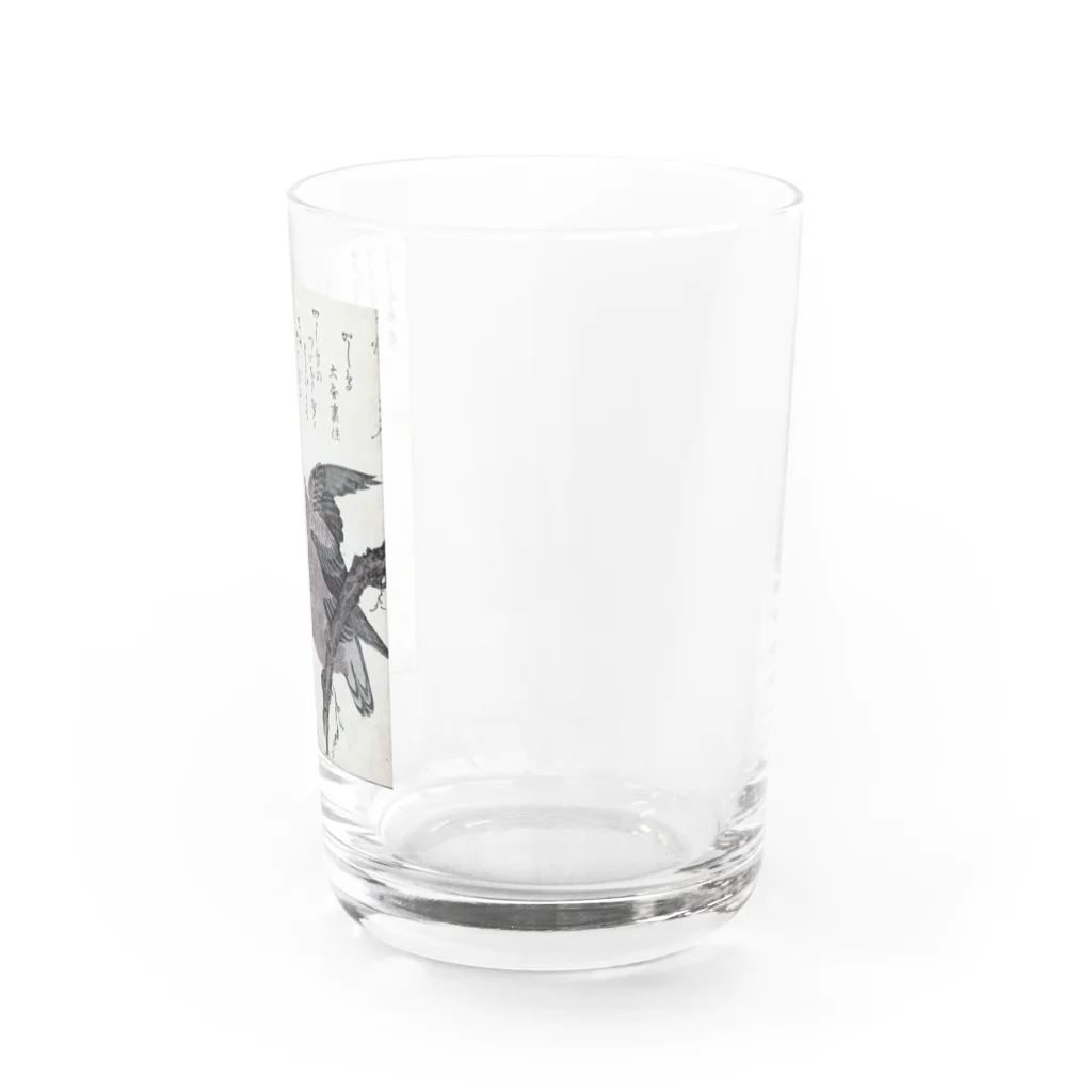 PALA's SHOP　cool、シュール、古風、和風、の木の枝の上の梟、喜多川歌麿、1796年頃 Water Glass :right