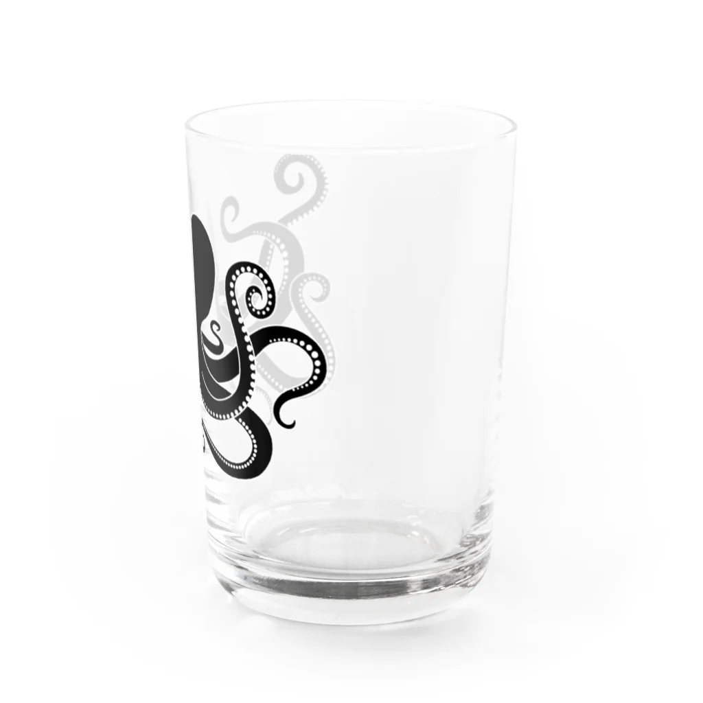 りんとくろの大胆な黒たこアート Water Glass :right