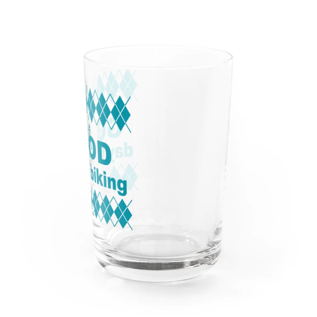 キッズモード某のチャリロゴアーガイル(mint) Water Glass :right