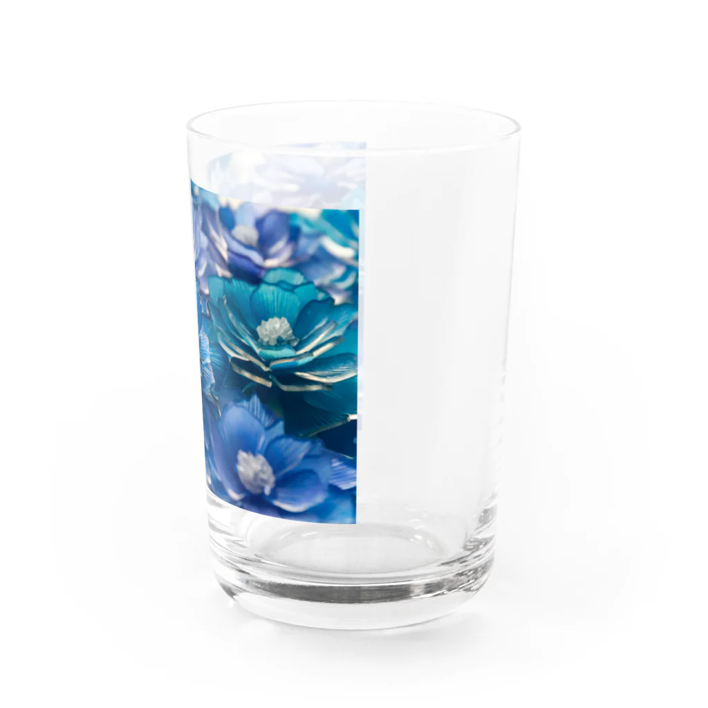 しばさおり jasmine mascotの青い花 グラス右面