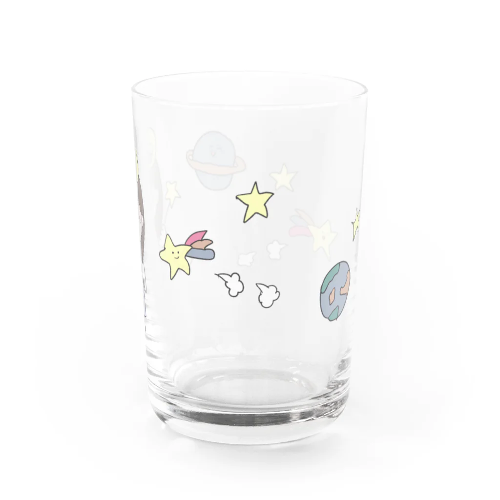 おかめちゃんのアイテムショップのおかめ天使ちゃんと宇宙 Water Glass :right