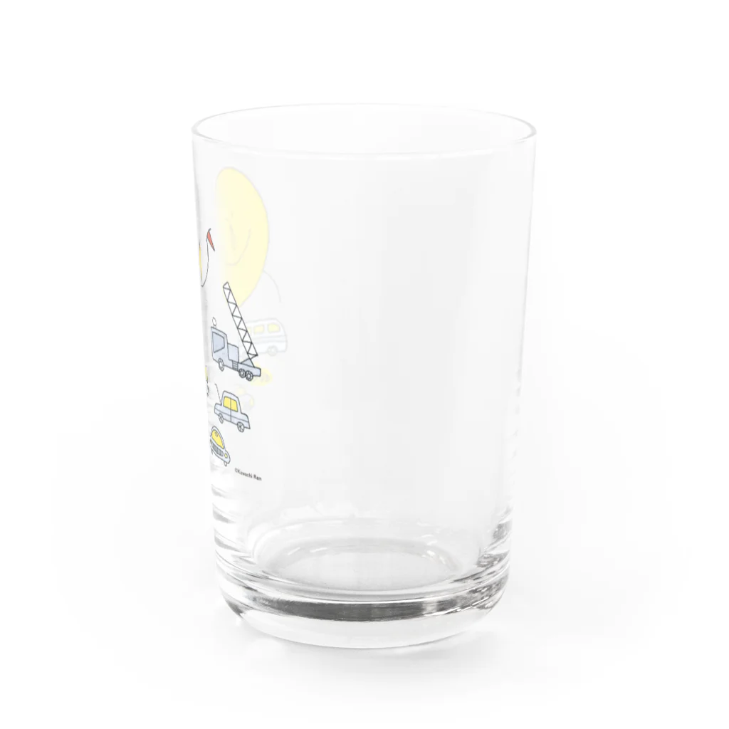 おつきさまのおかいもののおつきさまとくるまたち Water Glass :right
