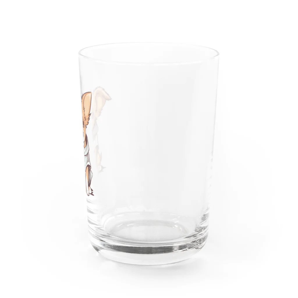 Vasetti_pressのパーカーを着ているワンちゃん Water Glass :right