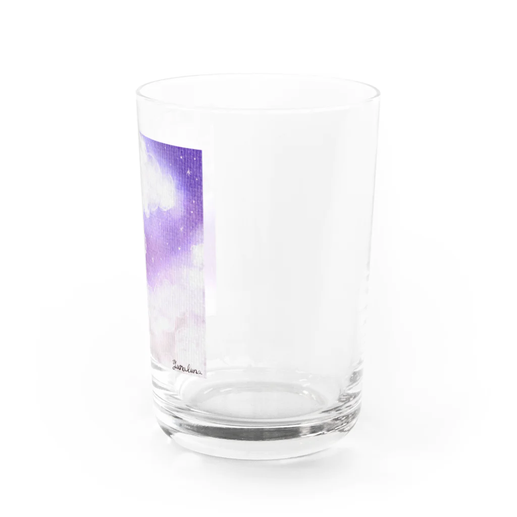 yunalunaの白夜の空と三日月 Water Glass :right