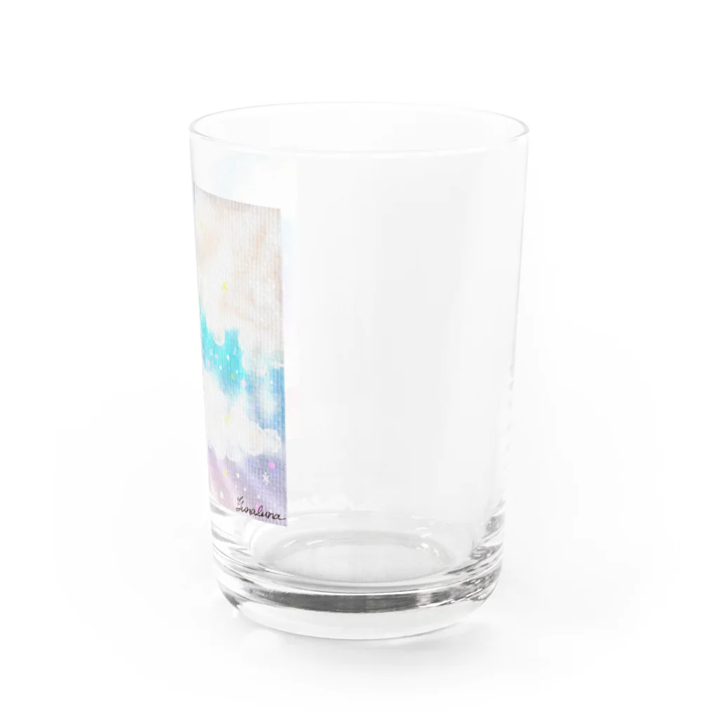 yunalunaのヴィーナスベルトの空に浮かぶ三日月 Water Glass :right