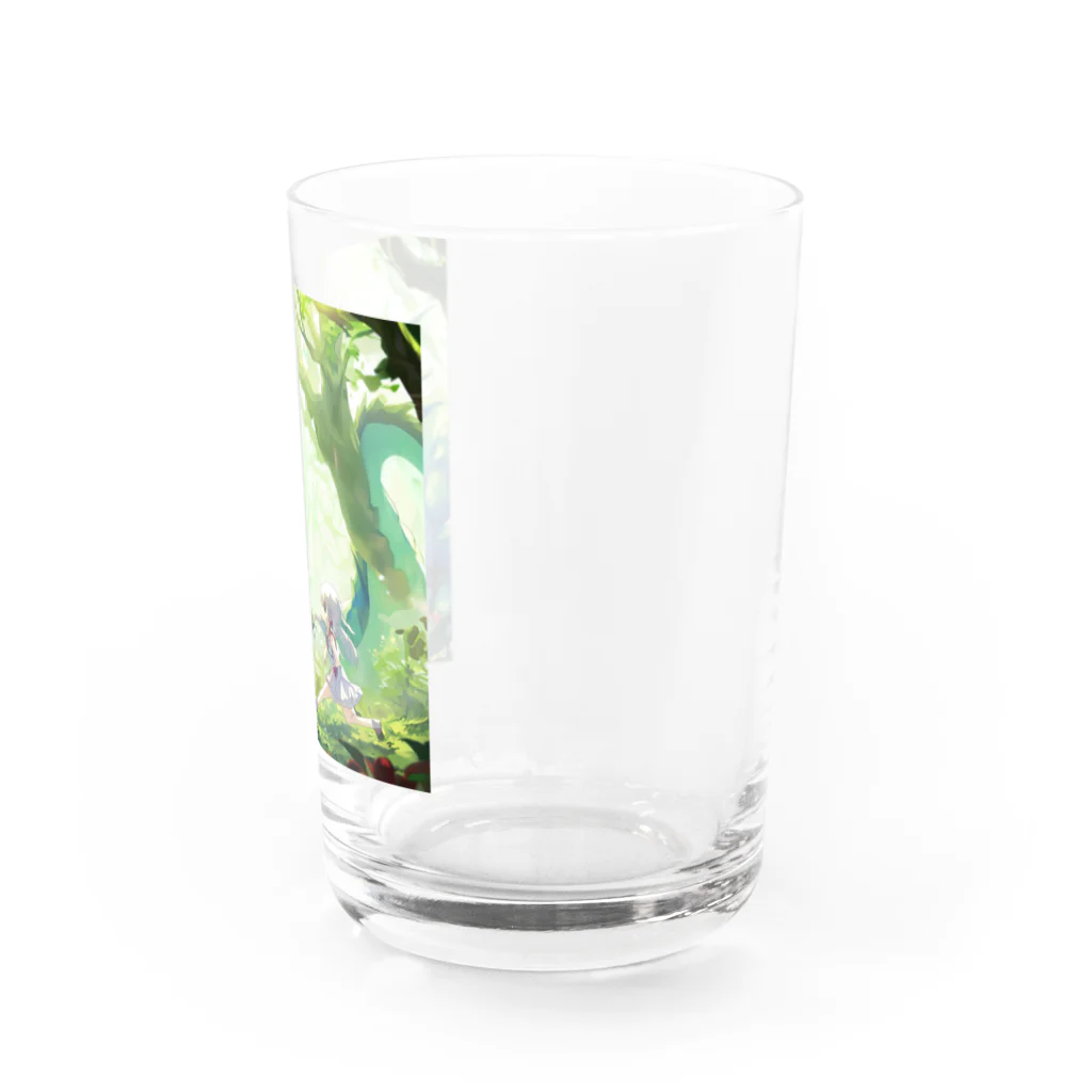 Wakuryuの八恩森の神龍と少女 Water Glass :right