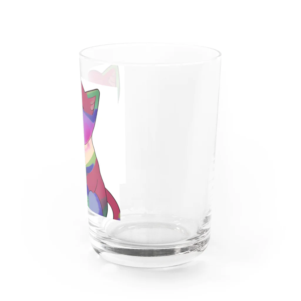 bokenasuの幸運を呼ぶ⁈虹色ネコ助 Water Glass :right