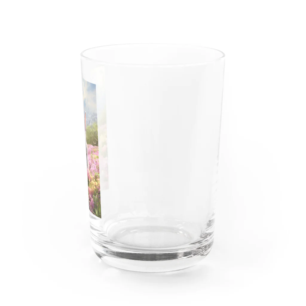 癒しのお部屋の花とうさぎ Water Glass :right