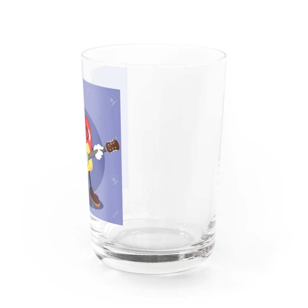 satomatoのイラストのギターを弾くトマトくん Water Glass :right