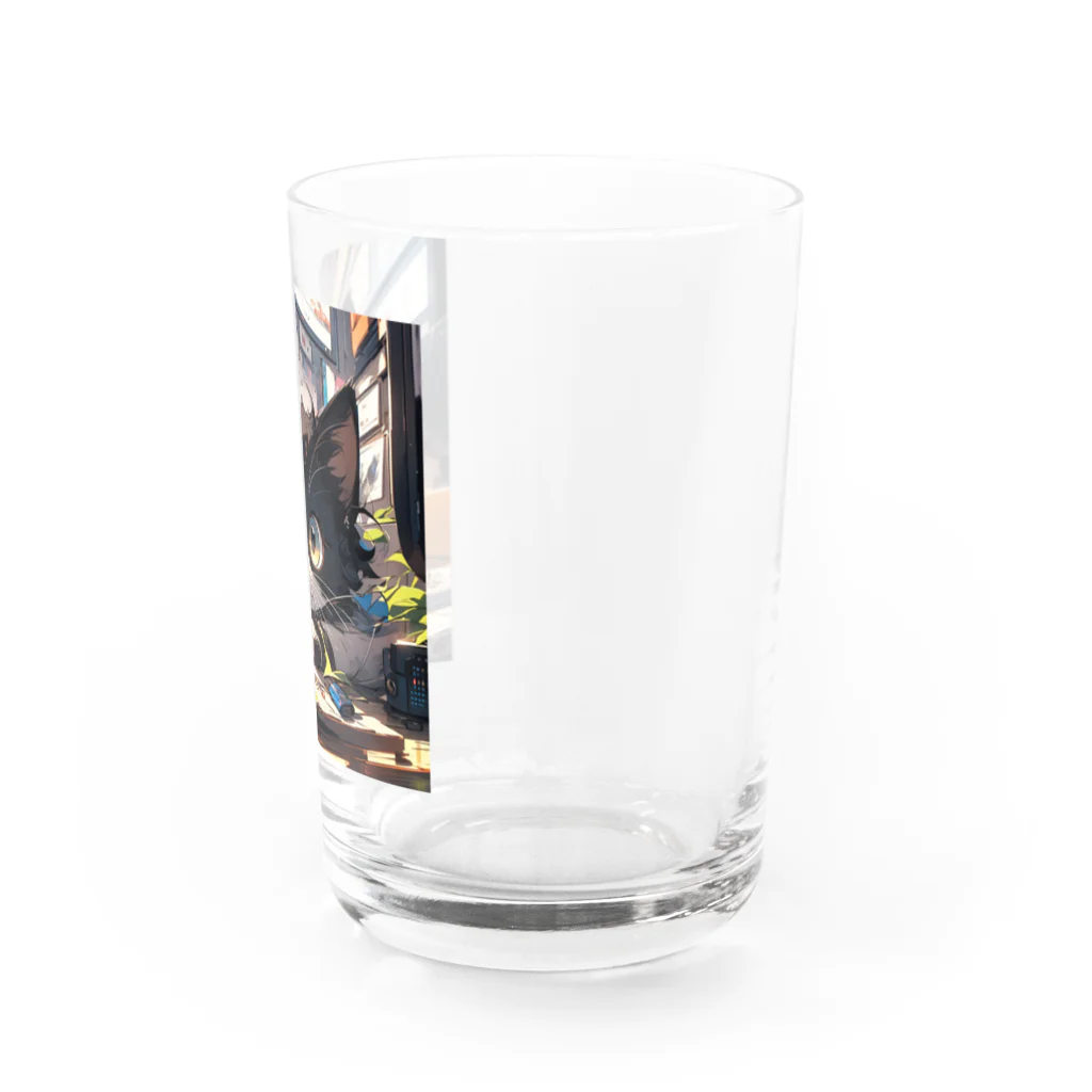 デザインウェアハウスちひろのハチワレにゃんこ Water Glass :right