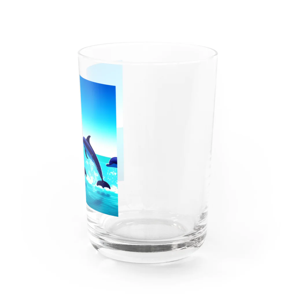 Warm houseの愉快なイルカたち Water Glass :right