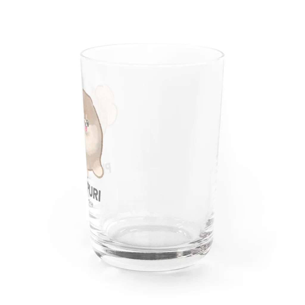 ぽぽち屋のしっぽぷりぷりポメラニアン Water Glass :right