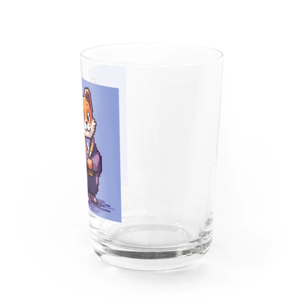 街の雑貨屋さんのかわいいたぬきのドット絵グッズ Water Glass :right