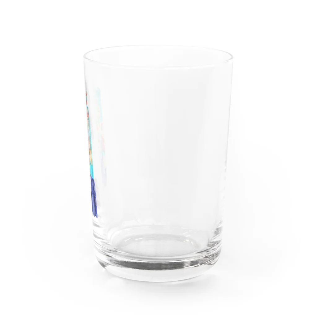 KeishopCreations - 日本の美をあなたにのハンドメイドリメイク着物青 Water Glass :right